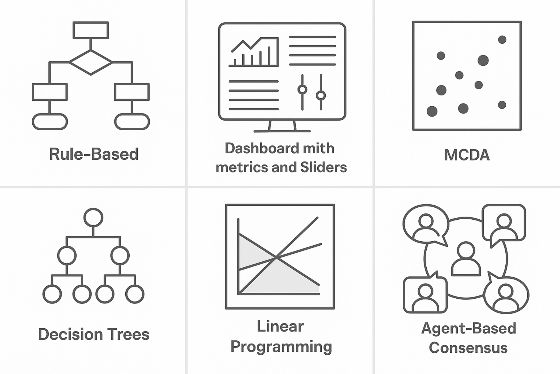 Some decision methods to consider (non-exhaustive)
