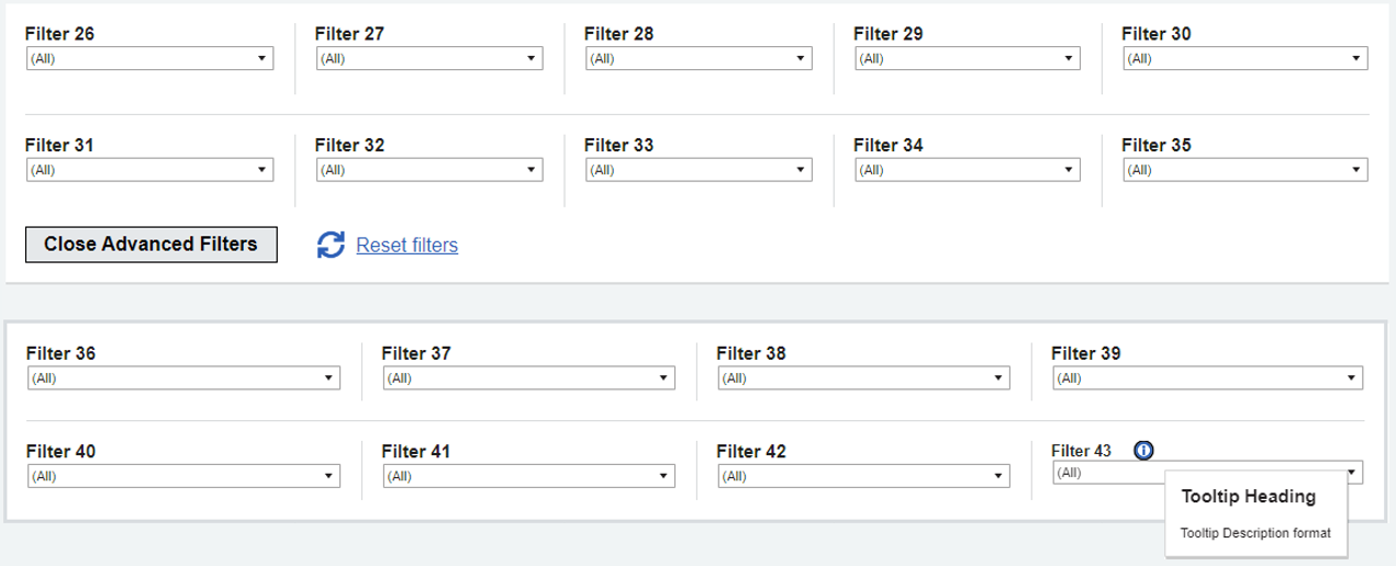 Advanced filters - Short information required